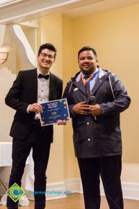 Student services workers on stage at Associated Students banquet