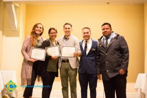 Lilli Perez and Anne Marie Ruellas with students at Associated Students banquet