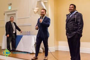 Students onstage at Associated Students banquet