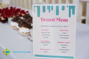 Dessert menu at Associated Students banquet