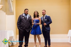 Students onstage at Associated Students banquet