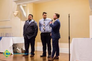 Students onstage at Associated Students banquet