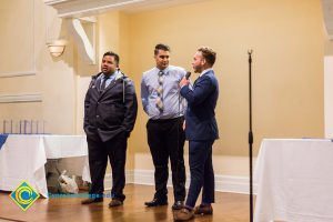 Students onstage at Associated Students banquet