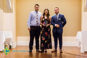 Students onstage at Associated Students banquet