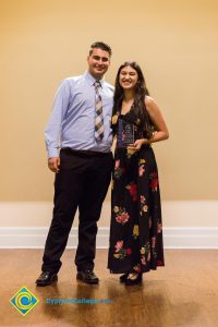 Students onstage at Associated Students banquet