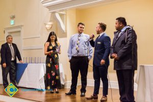 Students onstage at Associated Students banquet