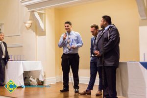 Students onstage at Associated Students banquet