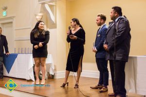 Students onstage at Associated Students banquet