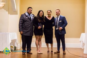 Students onstage at Associated Students banquet