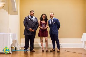 Students onstage at Associated Students banquet