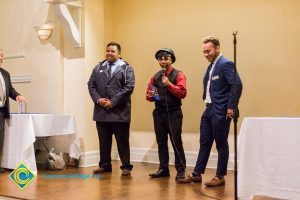 Students onstage at Associated Students banquet