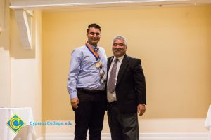 David Okawa and student at Associated Students banquet