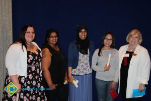 Scholarship recipients smiling.