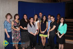 A group of students with staff at the 2015 Scholarship Awards.