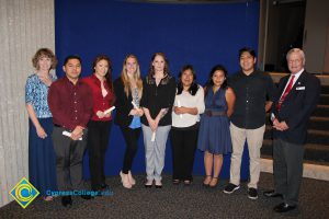 A group of students with staff at the 2015 Scholarship Awards.