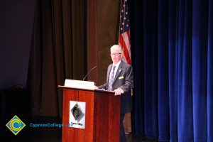 President Bob Simpson speaking at the 2015 Scholarship Awards.