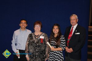 A group of people at the 2015 Scholarship Awards.