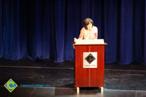 Lynn Mitts speaking at the 2014 Scholarship Awards Ceremony.