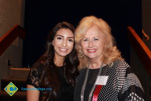 Scholarship recipient with donor.