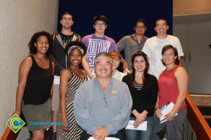 A group of students with Dave Okawa at the 2014 Scholarship Awards Ceremony.