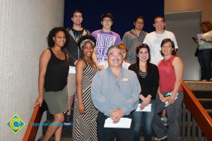 A group of students with Dave Okawa at the 2014 Scholarship Awards Ceremony.