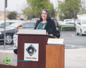 Speaker Liana Koeppel at the 2016 Veteran's Day Anniversary.