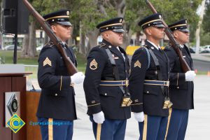 Color Guard with rifles.