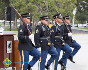 Color Guard with rifles