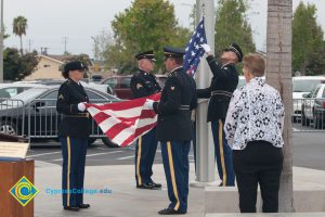 Flag folding at 2016 Veteran's Day Anniversary.