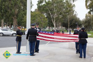 Flag folding at 2016 Veteran's Day Anniversary.