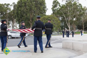 Flag folding at 2016 Veteran's Day Anniversary.