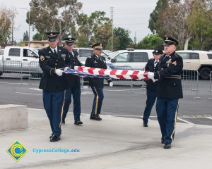 Flag folding at 2016 Veteran's Day Anniversary.