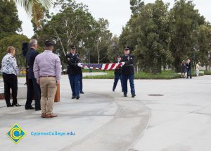 Flag folding at 2016 Veteran's Day Anniversary.