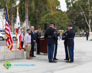 Military flag ceremony.