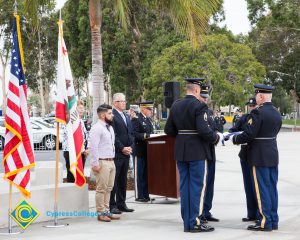 Military flag ceremony.