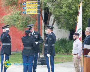 Military flag ceremony.