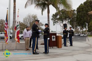 Military flag ceremony.
