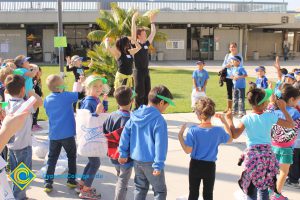 Children participating in activities at the 2014 KinderCaminata.