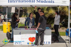 International Students information table at Club Rush.