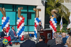 Man with a beard speaking at Veteran's Resource Center Groundbreaking.