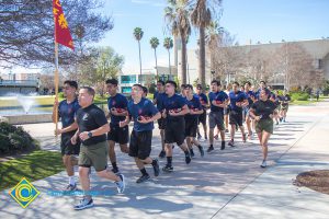 Participants running in the 3rd Annual Veteran's 5k on campus.