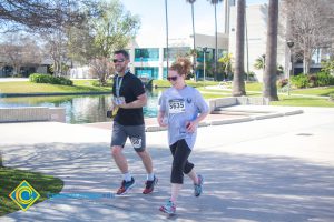 Participants running in the 3rd Annual Veteran's 5k on campus.