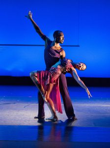 Male and female dancers performing for 2018 People in Motion concert.