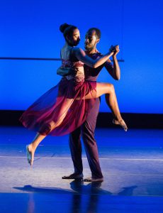 Male and female dancers performing for 2018 People in Motion concert.