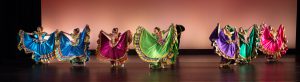 Folklórico dancers with their beautiful colorful dresses.