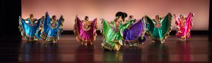 Folklórico dancers with their beautiful colorful dresses.