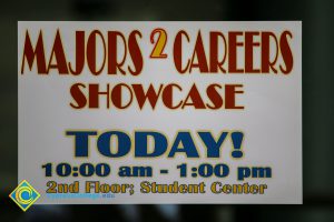 Majors2Careers Showcase sign