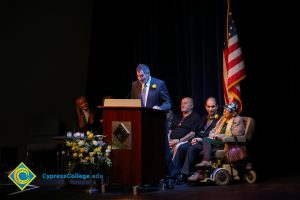 Clifford Lester speaking at the 2018 Yom HaShoah event.