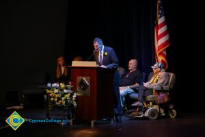 Clifford Lester speaking at the 2018 Yom HaShoah event.