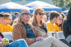 Group of people sitting at the SEM Groundbreaking event.